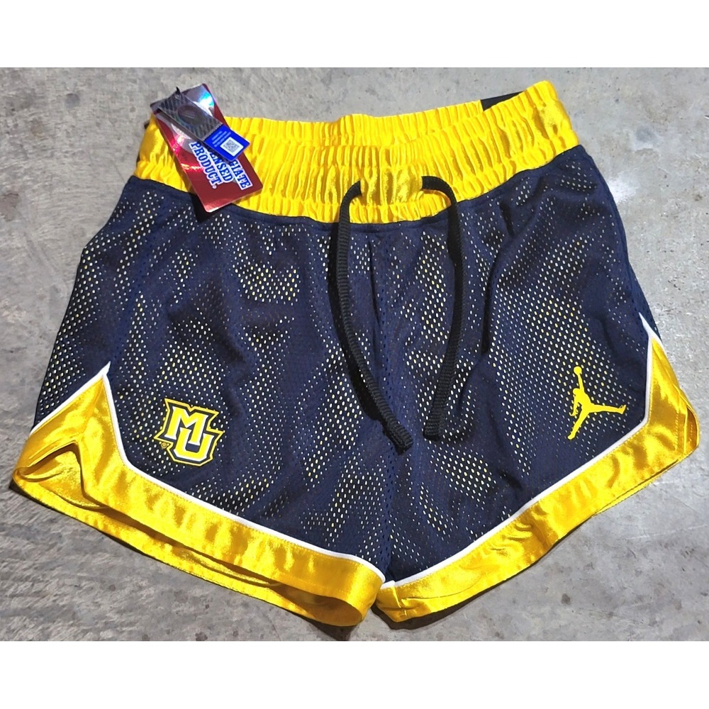 New Jordan Michigan Wolverines Women's XS Basketball Shorts Navy Maize NCAA NWT